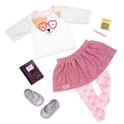 ENSEMBLE VÊTEMENTS OG -  TENUE DE CLASSE POUR POUPÉE DE 46 CM